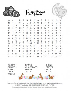 Free Easter Word Search