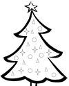 Christmas tree shapes worksheet and coloring page