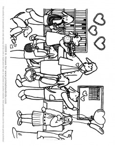 Valentine Pups Coloring Page