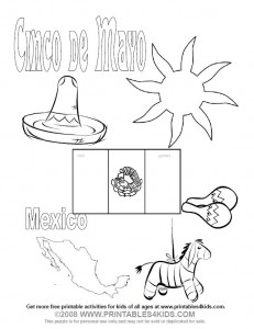 Kids coloring page for Cinco de Mayo