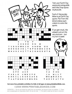 Earth Day Drop Quote Printable Puzzle