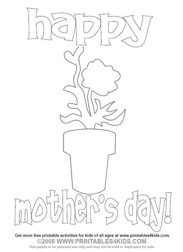 mothers day flowers colouring pages. Mothers Day Flowers Coloring