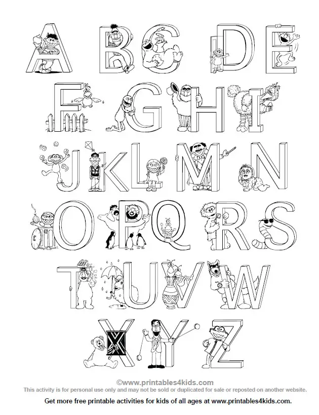 letter coloring sheet. Alphabet Coloring Page