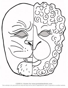 March Lion and Lamb printable coloring craft