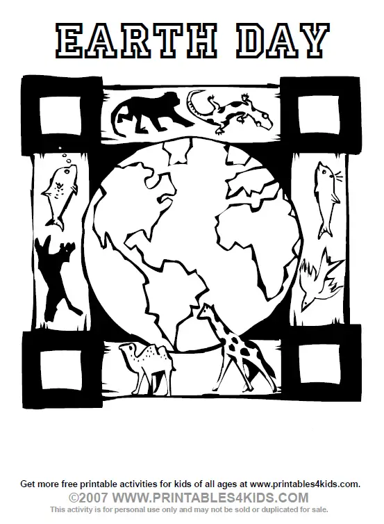 earth day activities for toddlers. Earth Day Coloring Page