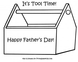 Print and color toolbox for Father's Day gift or card
