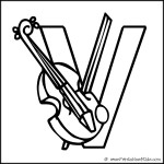 Alphabet Coloring Page Letter V Violin