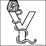 Alphabet Coloring Page Letter Y Yarn