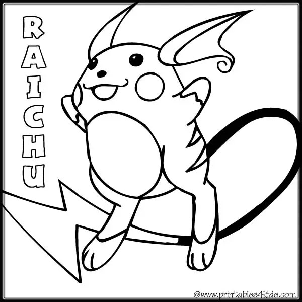 Pokemon Raichu coloring page
