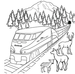 Amtrak Train Coloring Page