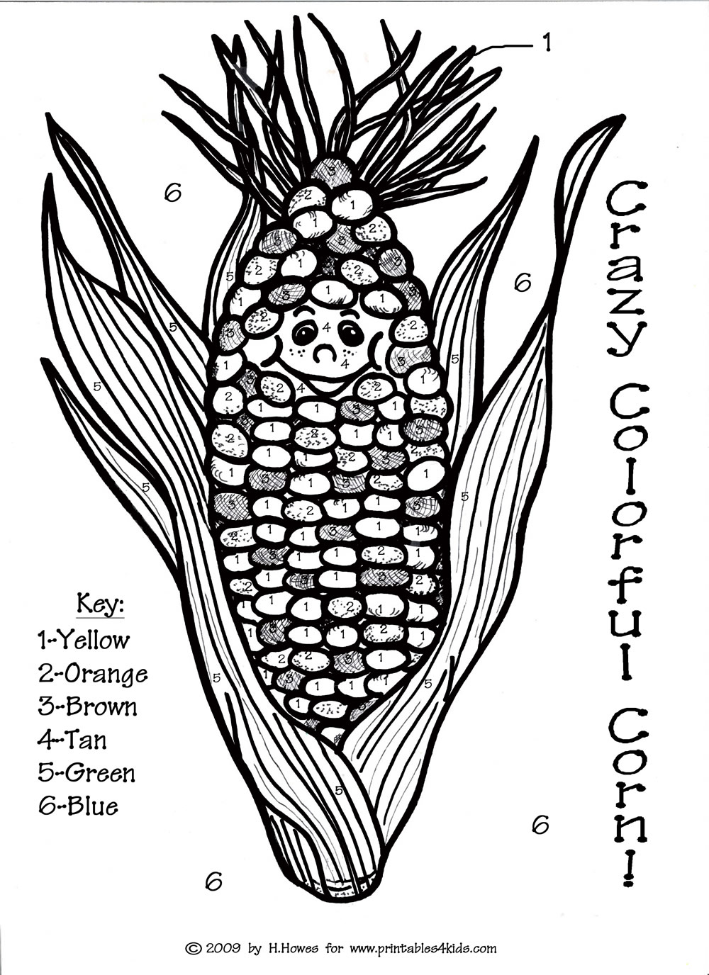 preschool thanksgiving coloring pages corn - photo #24