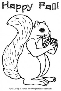 Squirrel Coloring Sheet