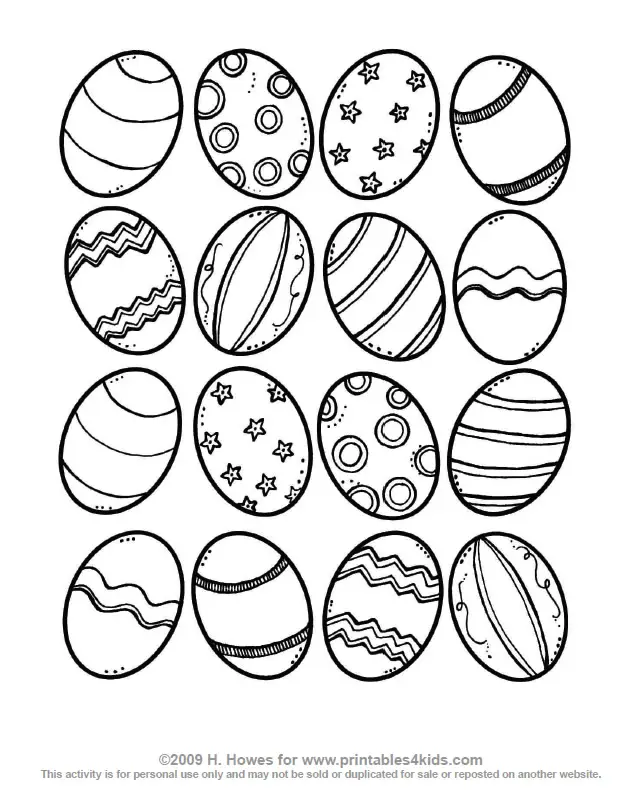Easter Egg Coloring Sheets Printable