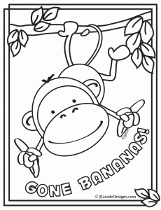 Monkey Bananas Coloring Page