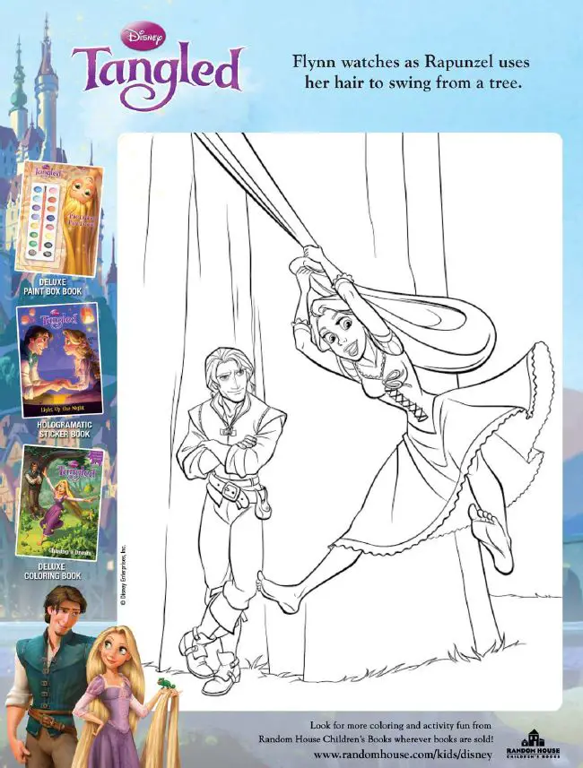 Tangled Flynn Rapunzel coloring page : Printables for Kids – free word 
