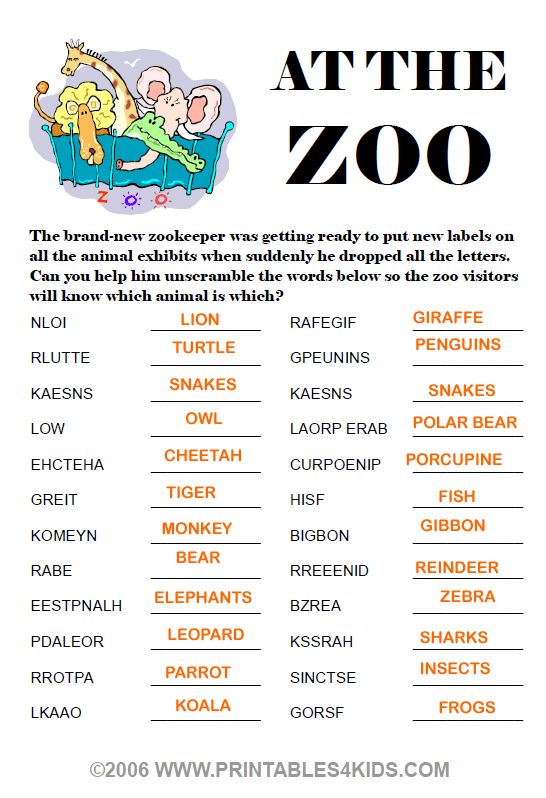 at-the-zoo-word-scramble-KEY – Printables for Kids – free word search  puzzles, coloring pages, and other activities