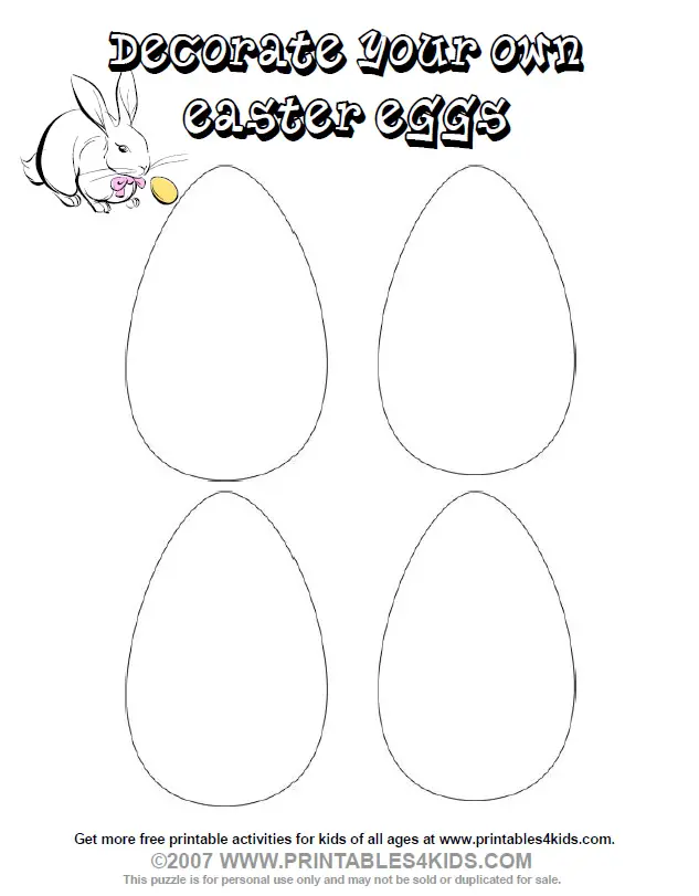 decorate easter eggs coloring page  printables for kids