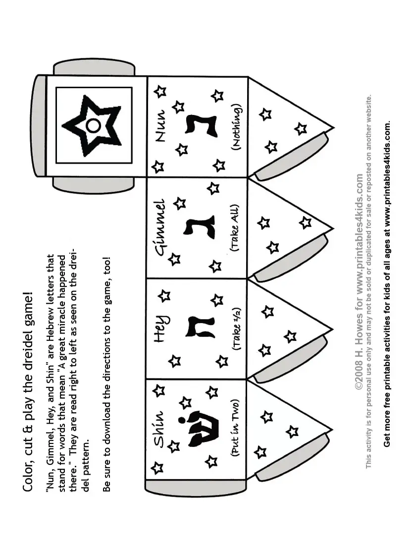 Free Printable Dreidel Template