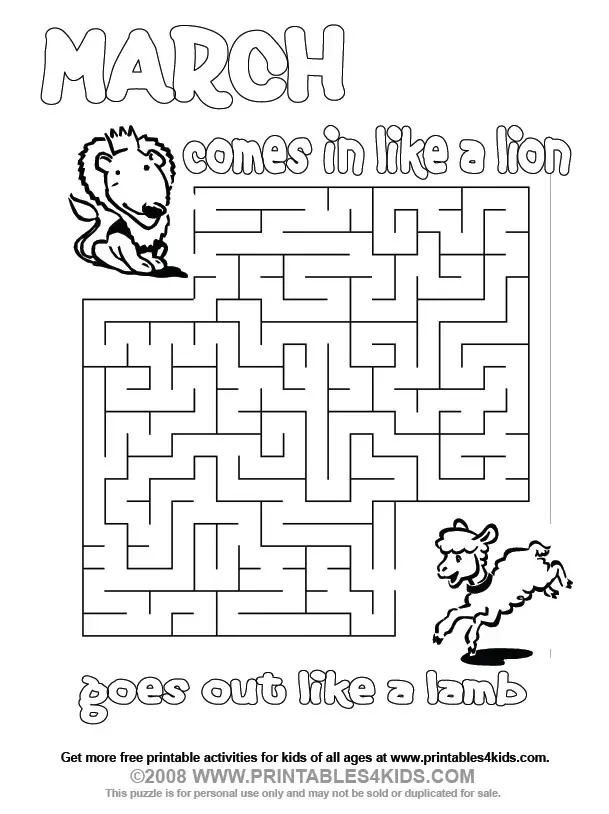 March Word Search Free Printable