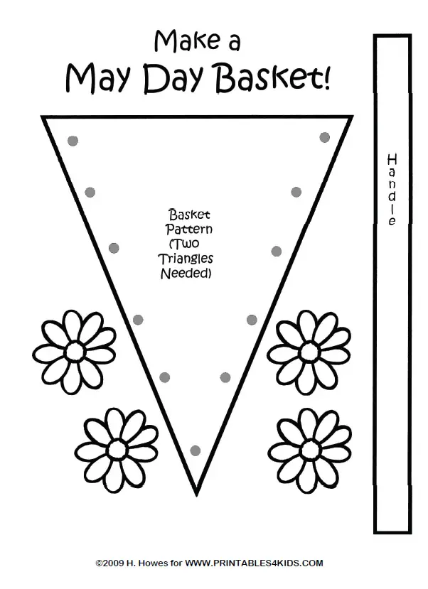 May Day Basket Craft Pattern Printables For Kids Free Word Search 