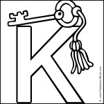 Alphabet Coloring Page Letter K Key
