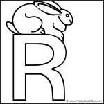 Alphabet Coloring Page Letter R Rabbit