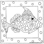 Printable cartoon fish coloring page