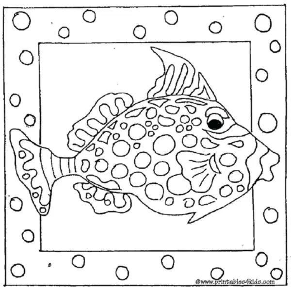 Printable cartoon fish coloring page – Printables for Kids – free word  search puzzles, coloring pages, and other activities