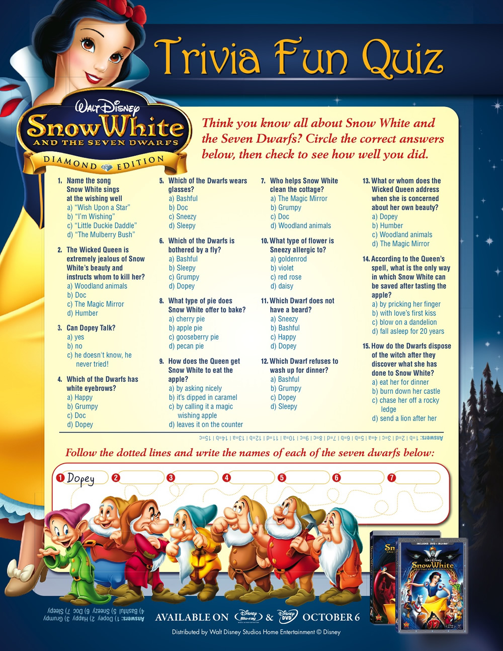 Snow White Trivia Quiz Printables For Kids Free Word Search Puzzles Coloring Pages And Other Activities