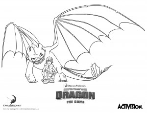 Hiccup and Night Fury How to Train Your Dragon Coloring Page