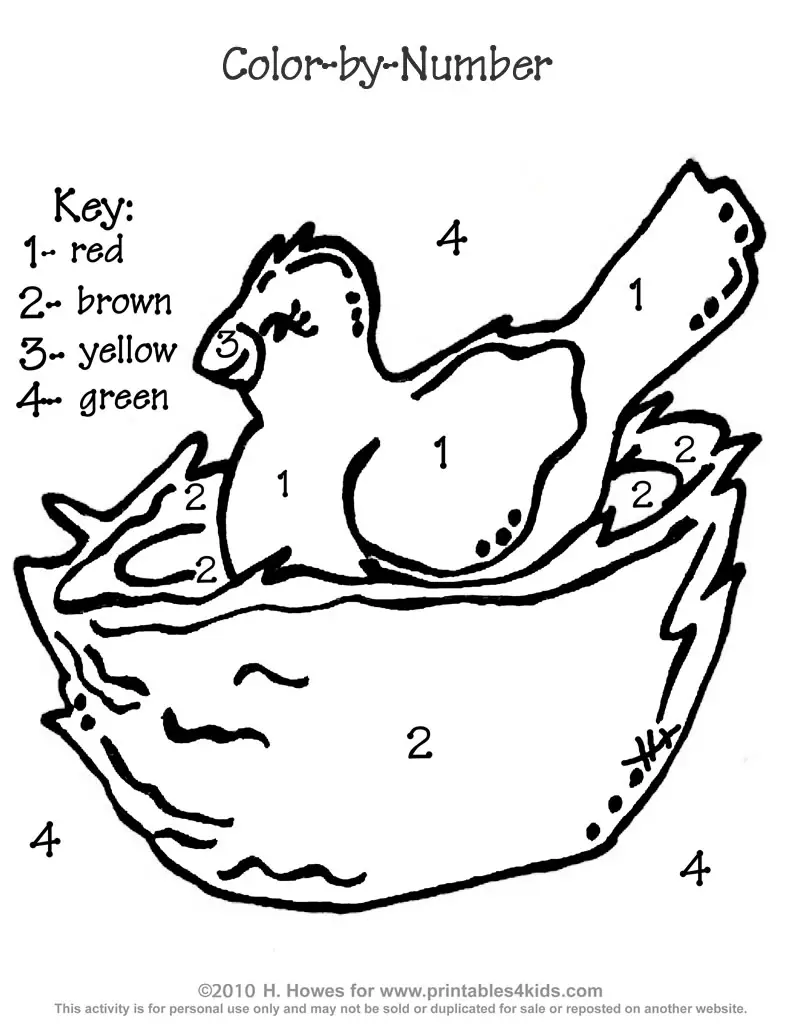 Duck Nests With Numbers Coloring Pages 1