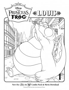 Princess and the Frog Movie Louis Coloring Page