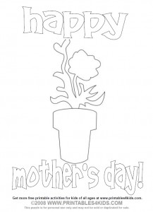 Mother's Day Flower Pot Coloring Page
