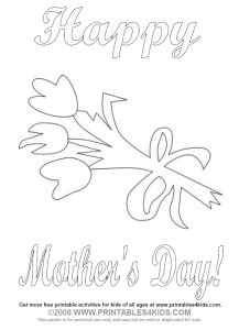 Mother's Day Flower Bouquet Coloring Page