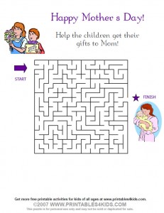Printable Mothers Day Maze