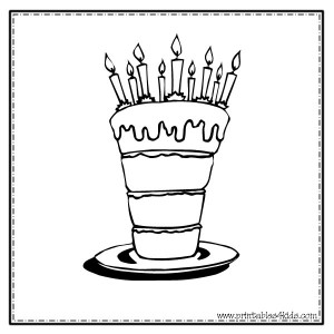Tall Cake Coloring Page