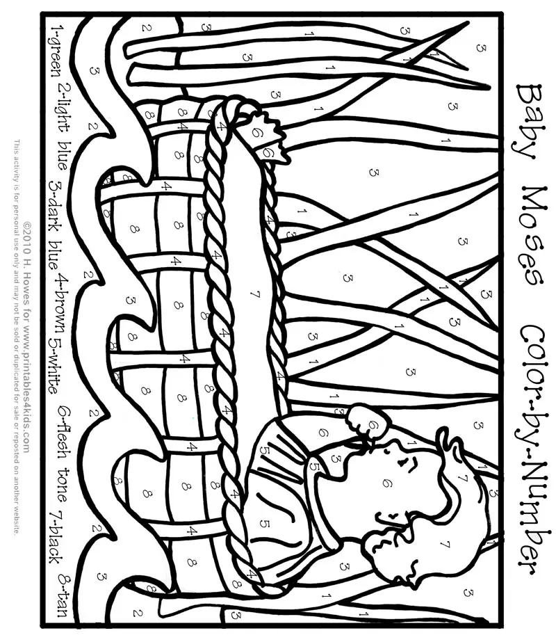 baby moses coloring page printable