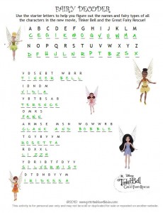 Tinker Bell Fairy Decoder ANSWERS