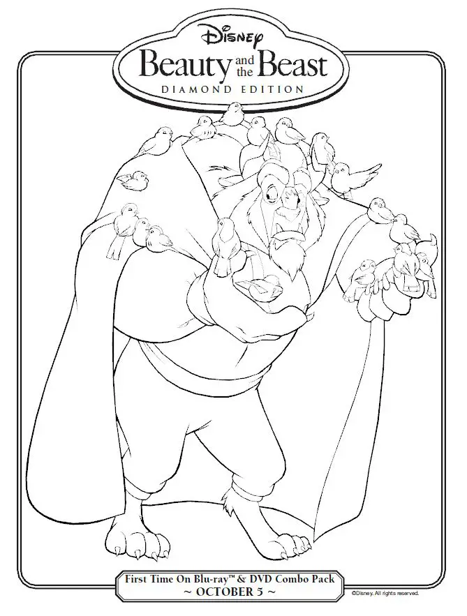 Beauty and the Beast Coloring Page – Printables for Kids – free word ...