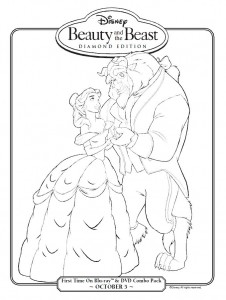Beauty and the Beast Dancing Coloring Page