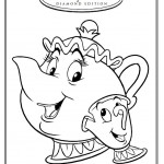 Beauty and the Beast Mrs Potts and Chip Coloring Page