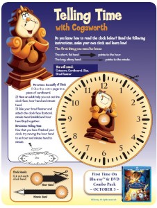 Beauty and the Beast Learn to Tell Time Activity