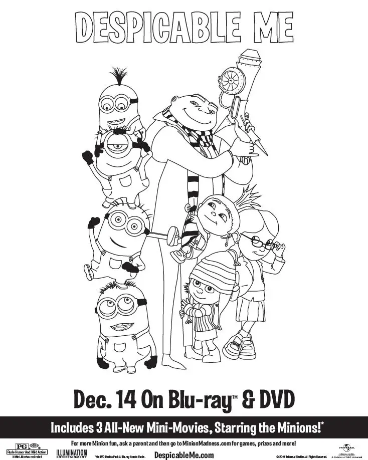 Top 84 best despicable me coloring pages , 100% free printables - Shill Art