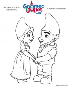 Gnomeo and Juliet Movie Printable Coloring Page