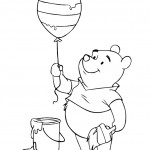 Printable Winnie the Pooh Easter Balloon Coloring Page