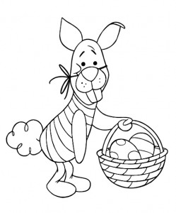Piglet Dressed Up as Easter Bunny Coloring Page