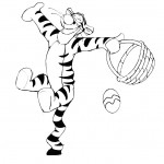 Winnie the Pooh Tigger Easter Basket Coloring Page