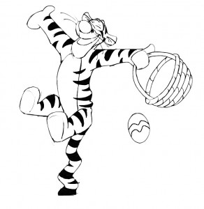Winnie the Pooh Tigger Easter Basket Coloring Page