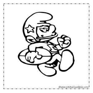 Smurfs Football Coloring Page