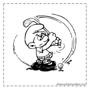 Smurf Golf Coloring Page